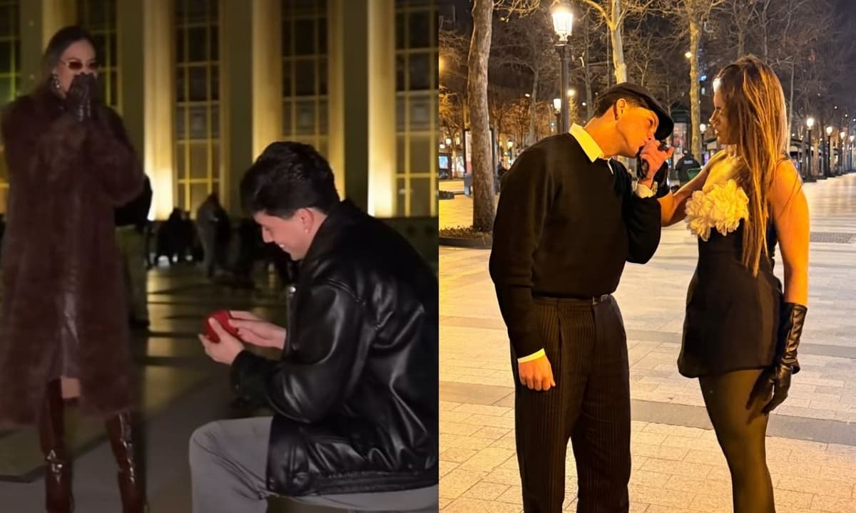 Léo Foguete anuncia noivado em Paris aos pés da Torre Eiffel